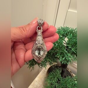 Sarda Garden Glory Sterling Silver & Prasiolite Reversible Floral Pendant